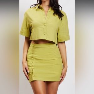 Linen Mini skirt and Cropped top